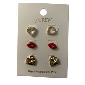 J Crew Set - of-Three Stud Earrings